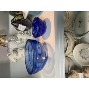 Kosta Boda Contrast Blue Bowl Set Ana Ehrner Sweden
